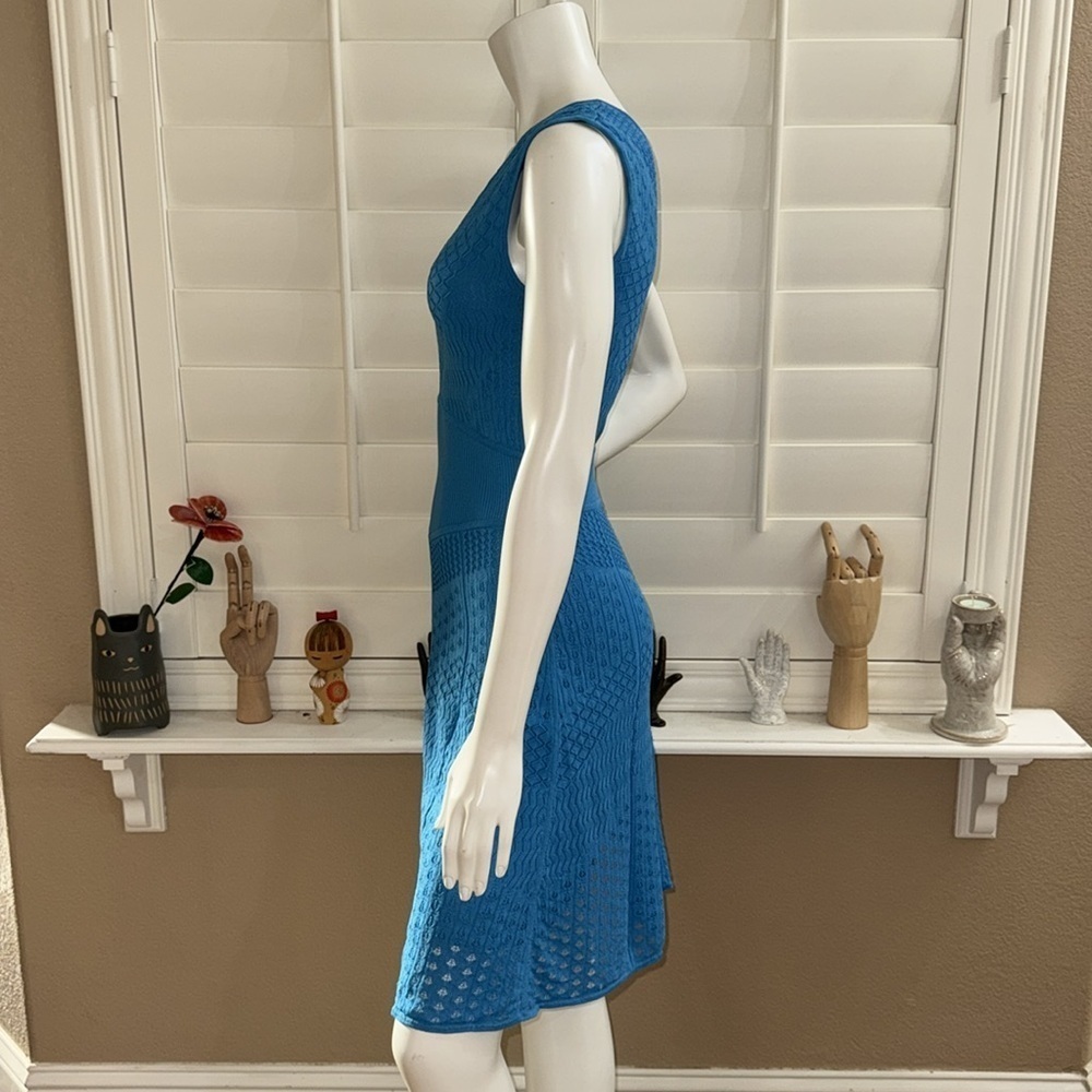 Catherine Malandrino Favorites Betty Pointelle Knit Dress Mediterranean Blue - Picture 5 of 11